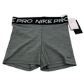 Nike Pro 365 women's gray and black training shorts, size large, with Nike logo and athletic fit, suitable for workout and running.