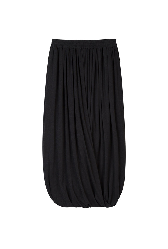 Petite Studio's Quentin Jersey Cotton Cocoon Skirt in Black