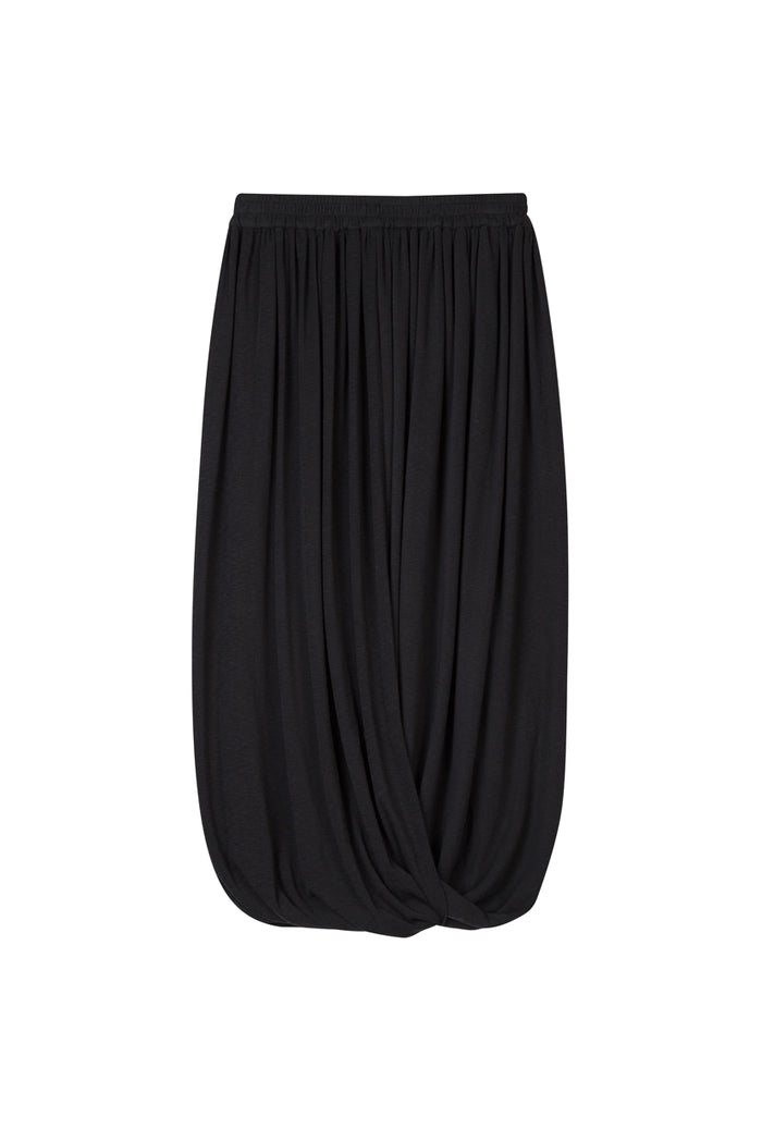 Petite Studio's Quentin Jersey Cotton Cocoon Skirt in Black