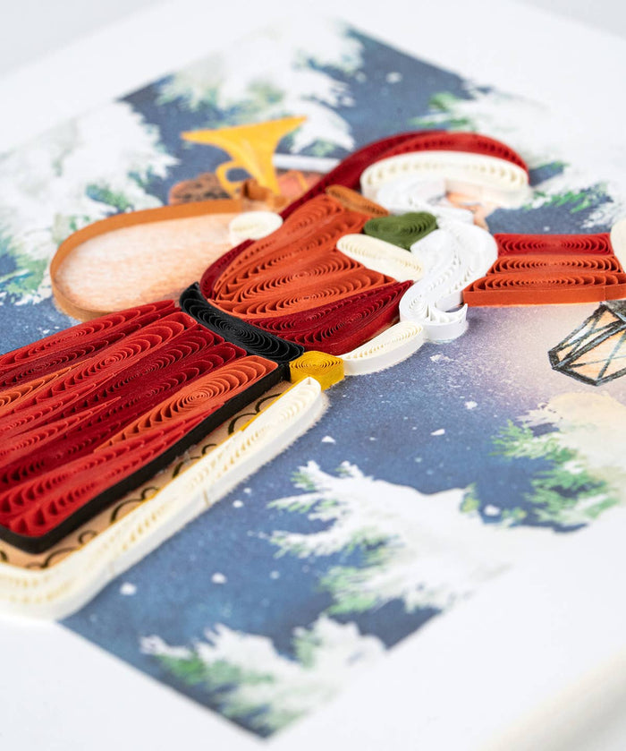 Quilled Vintage Santa Christmas Card