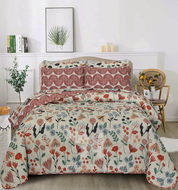 Quilted Comforter Set 6 Pcs Design 909 - Nishat Creative Store