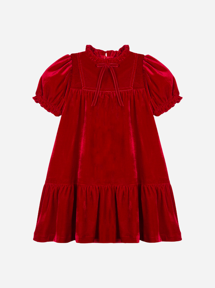 Red Puffed Sleeve Dress