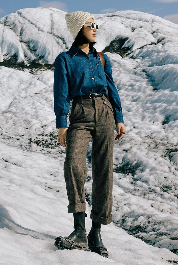 Petite Studio's Reign Wool Pants in Brownstone
