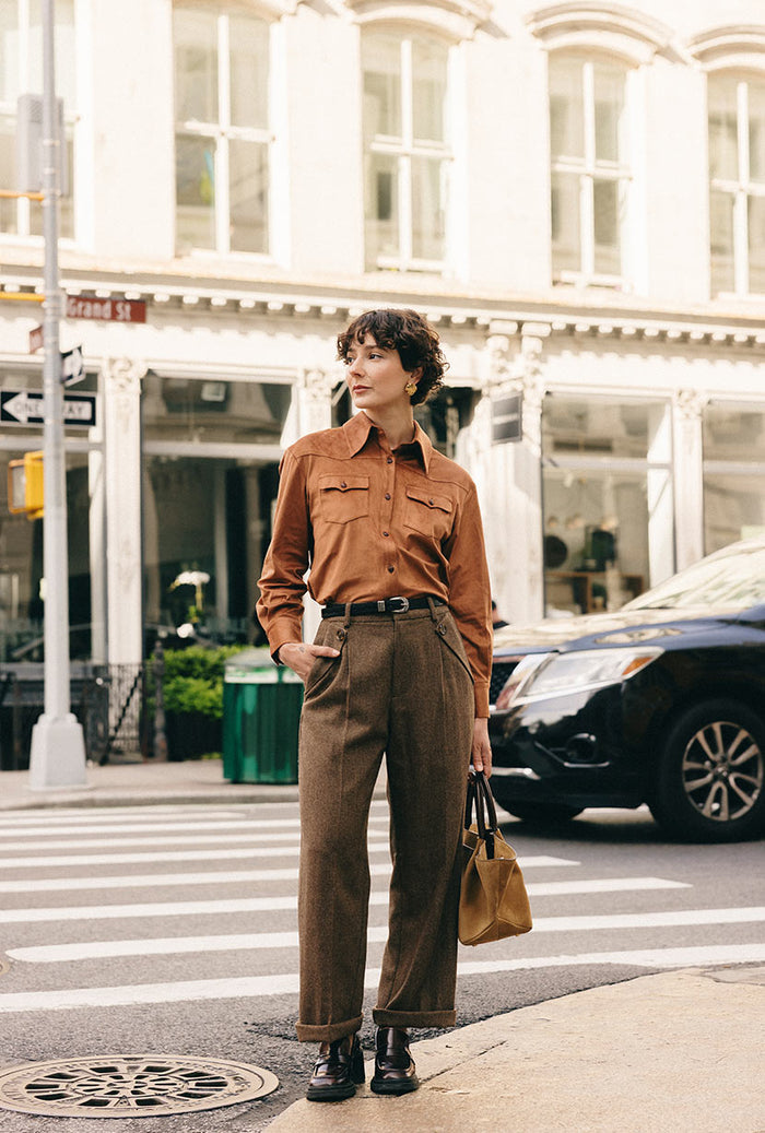 Petite Studio's Reign Wool Pants in Hazelnut