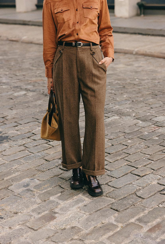 Petite Studio's Reign Wool Pants in Hazelnut
