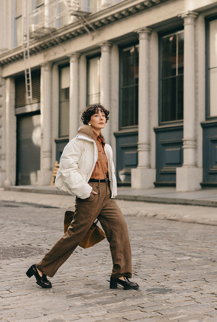 Petite Studio's Reign Wool Pants in Hazelnut
