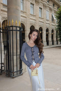 Petite Studio NYC's Reine Cotton Cardigan in Grey