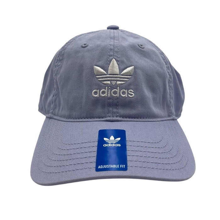 Adidas relaxed snapback hat in violet and purple with adjustable strap, casual style, front logo, new with tags.