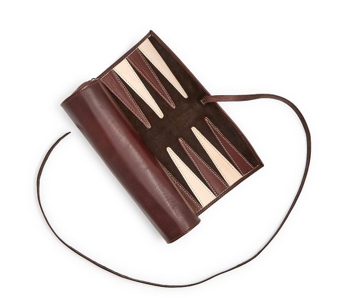 Roll-Up Leather Backgammon Game Set