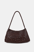 Roselle Woven Shoulder Bag - Chocolate