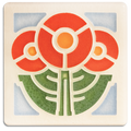 Round Flowers 4x4 art tile by Motawi