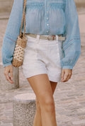 Petite Studio's Sand Woven Belt with Silver Buckle