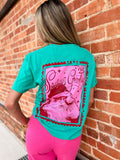{SANTA'S STAMP OF APPROVAL} Caribbean Green Crew Neck Tee