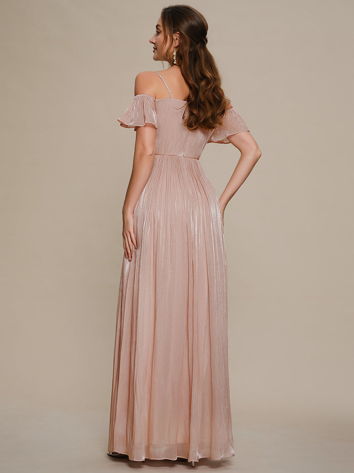 Sea-island Off the Shoulder A-Line Evening Dress #color_Dusty Rose