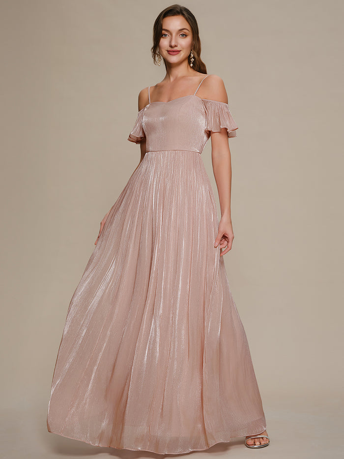 Sea-island Off the Shoulder A-Line Evening Dress #color_Dusty Rose