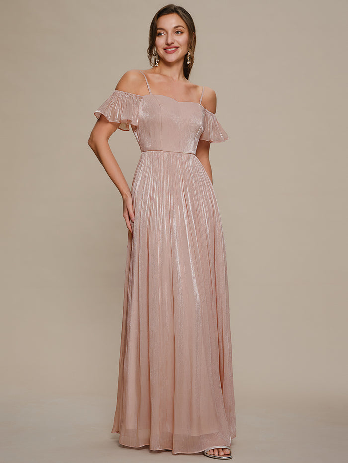 Sea-island Off the Shoulder A-Line Evening Dress #color_Dusty Rose