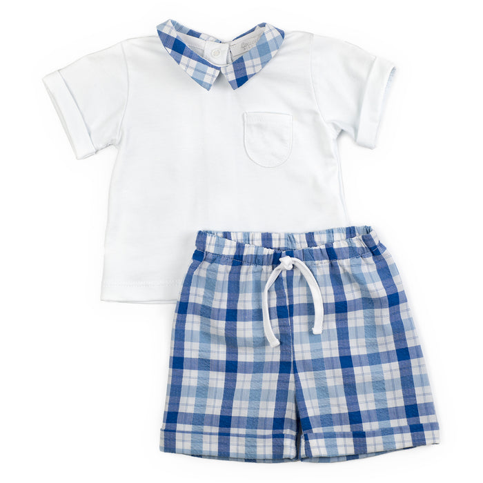 Short Set Blue Checkers