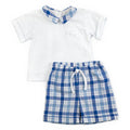 Short Set Blue Checkers