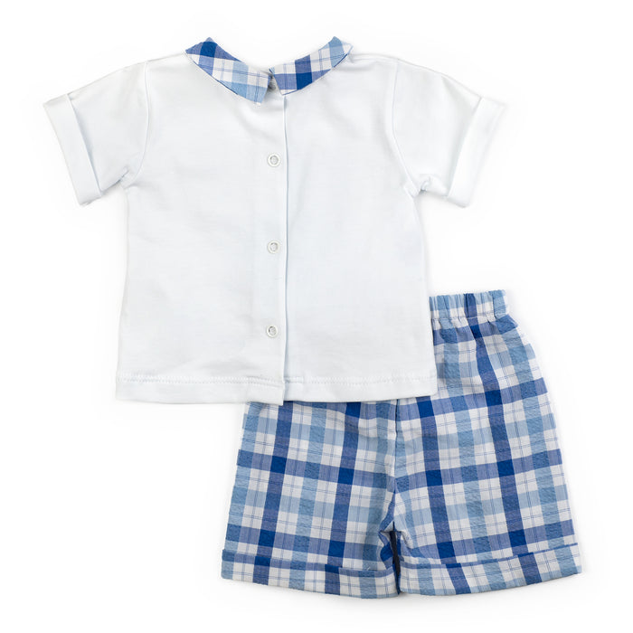 Short Set Blue Checkers