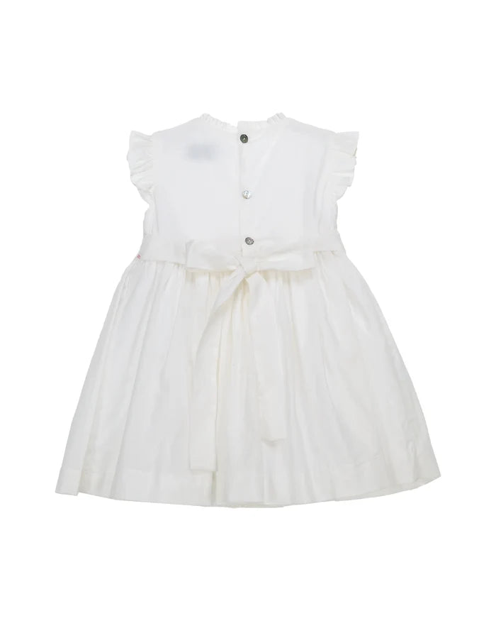 Smock Dress 'Think Pink' White