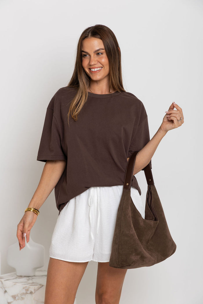 Sonny Relaxed-Fit Tee - Choc Brown - The Self Styler