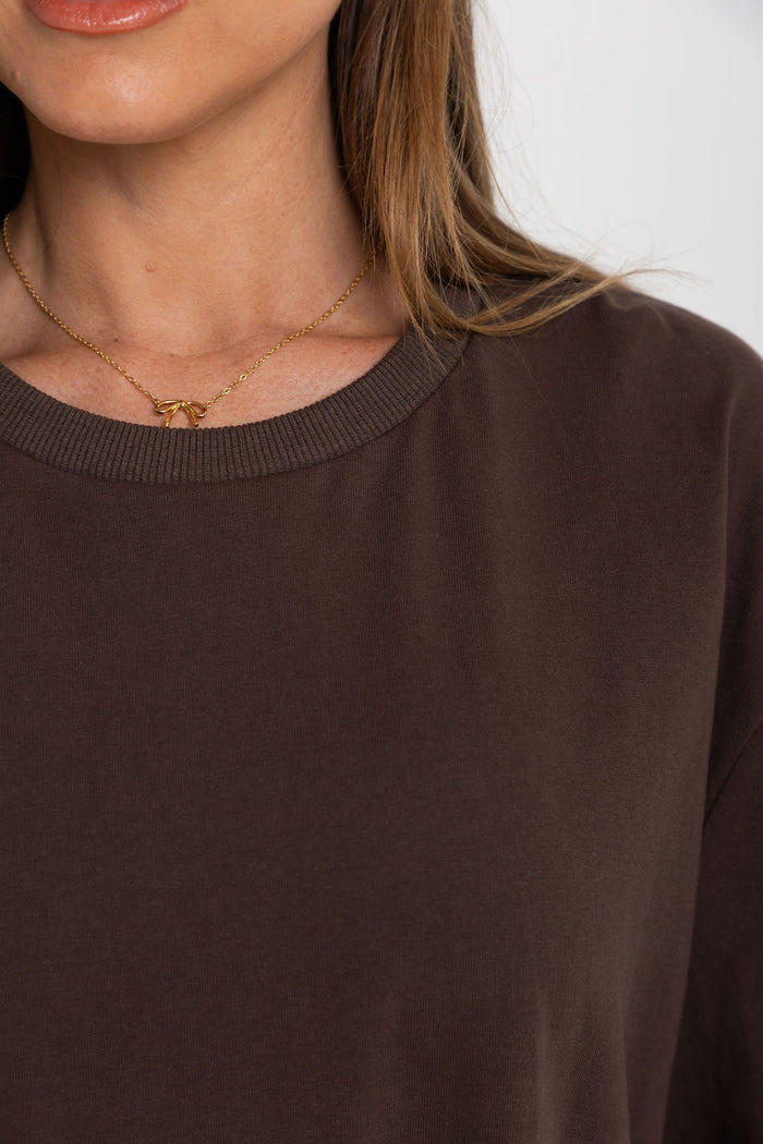 Sonny Relaxed-Fit Tee - Choc Brown - The Self Styler