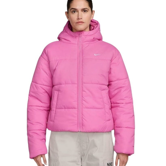 Women's Nike Sportswear Therma-FIT synthetic fill puffer jacket, large size, showcasing the insulated, quilted design.