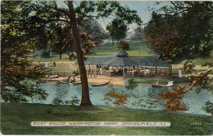 Springfield Illinois Washington Park Boat House Vintage Postcard c. 1910 (unused) - Vintage Postcard Boutique