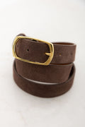 Stella Genuine Suede Leather Belt - Mocha - The Self Styler