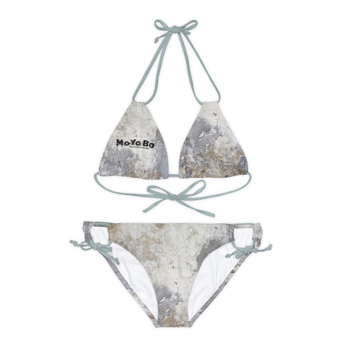 Strappy Artwork Bikini Set Logo on Top