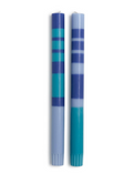 Stripe & Glow Blue Candles