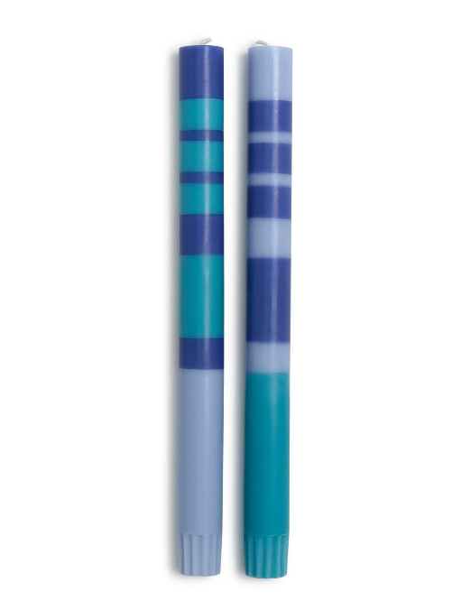 Stripe & Glow Blue Candles