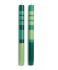 Stripe & Glow Green Candles