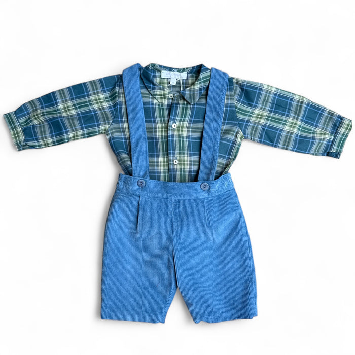 Suspender Set Green Tartan