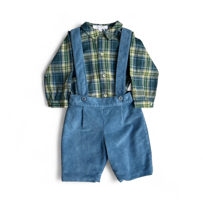 Suspender Set Green Tartan