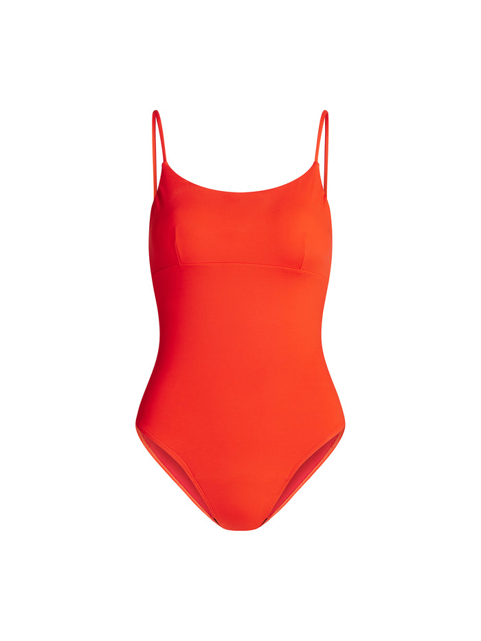 Swimwear String Back One Piece Light Poinciana