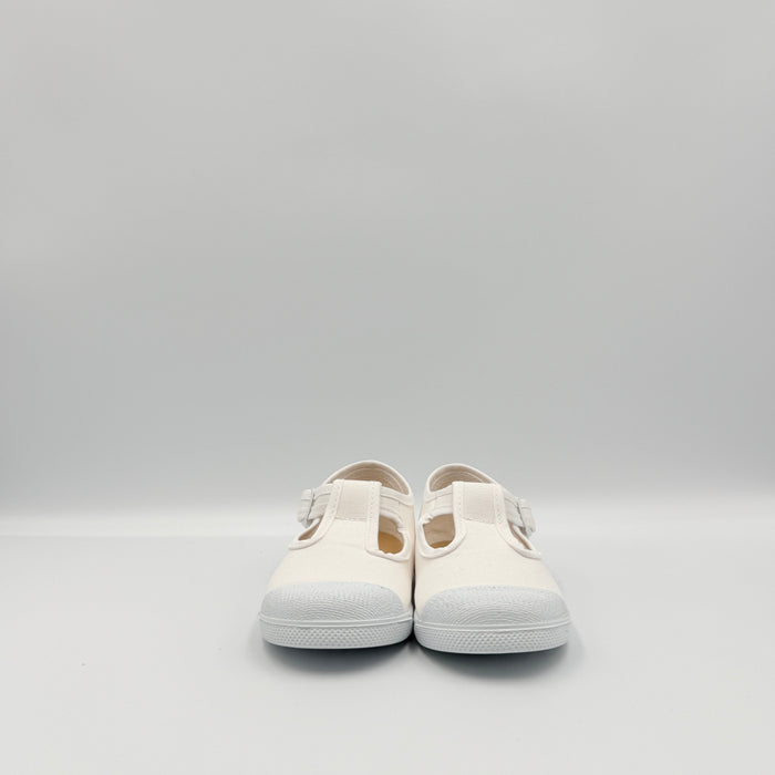 T- Strap 'Cap Toe' White