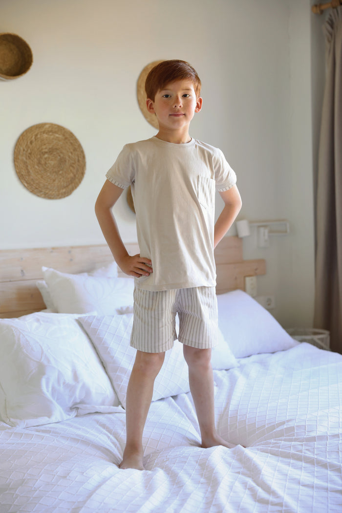 T-Shirt Set 'Rayas Camel'