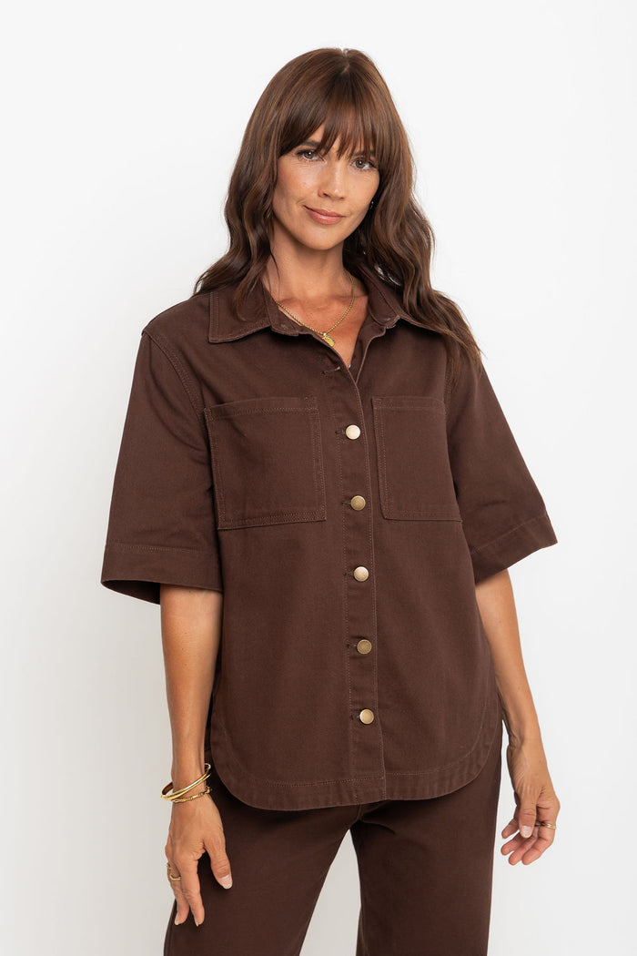 Tallon Denim Shirt - Choc - The Self Styler Exclusive - The Self Styler