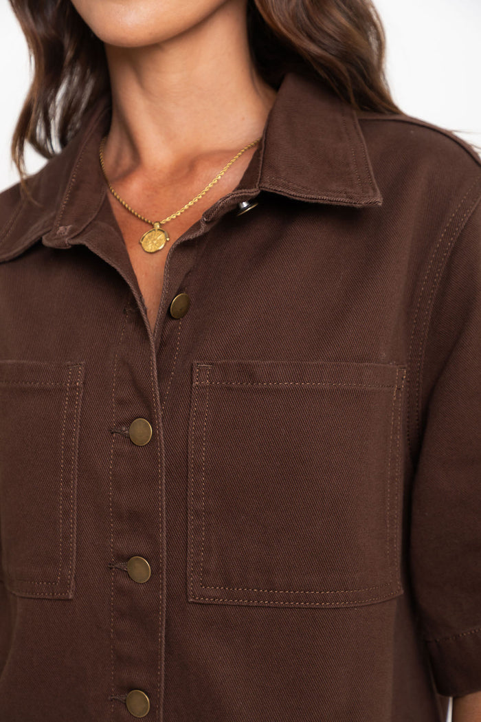 Tallon Denim Shirt - Choc - The Self Styler Exclusive - The Self Styler