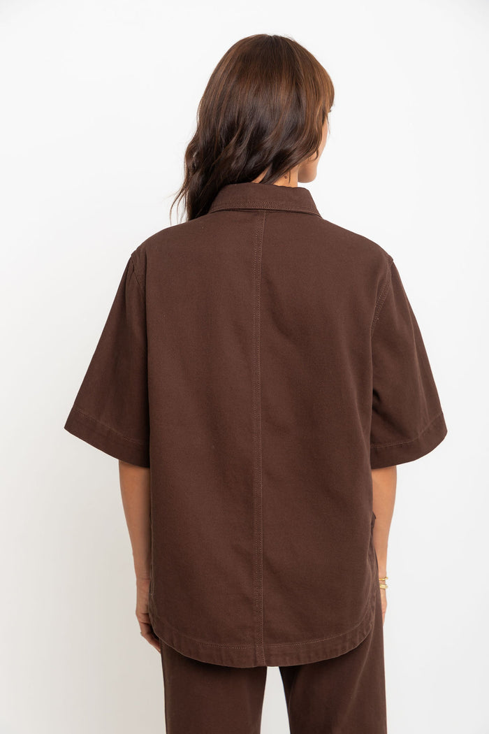 Tallon Denim Shirt - Choc - The Self Styler Exclusive - The Self Styler