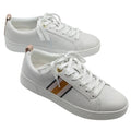 Ted Baker Bailey Icon leather sneakers in pink and white, size 7/8.5, featuring stylish design and branded accents.