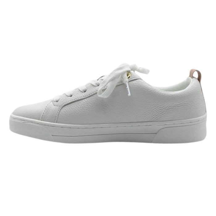 Ted Baker Bailey Icon leather sneakers in pink and white, size 7/8.5, featuring stylish design and comfortable fit.