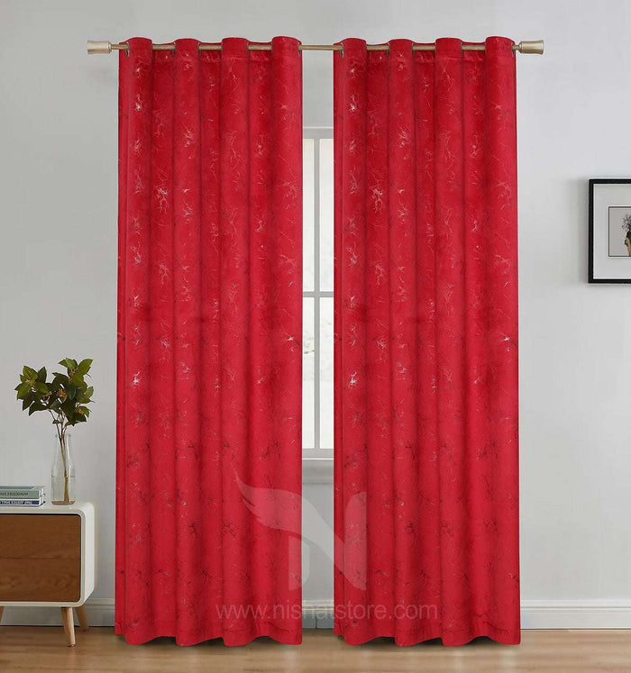 Texture Velvet Curtains Pack of 2 Design  070 - Nishat Creative Store