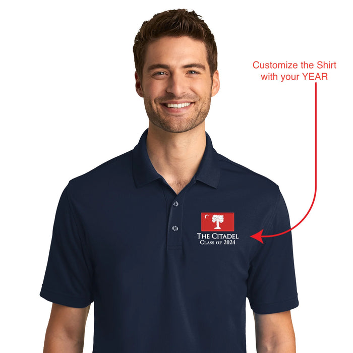 The Citadel, Big Red Flag, Customizable (Your Year), UV Micro-Mesh Polo Shirt