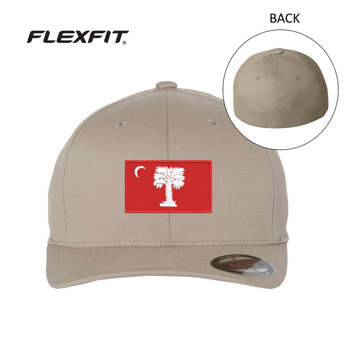 The Citadel, Big Red Flag,  Flexfit - Cotton Blend Cap- Khaki
