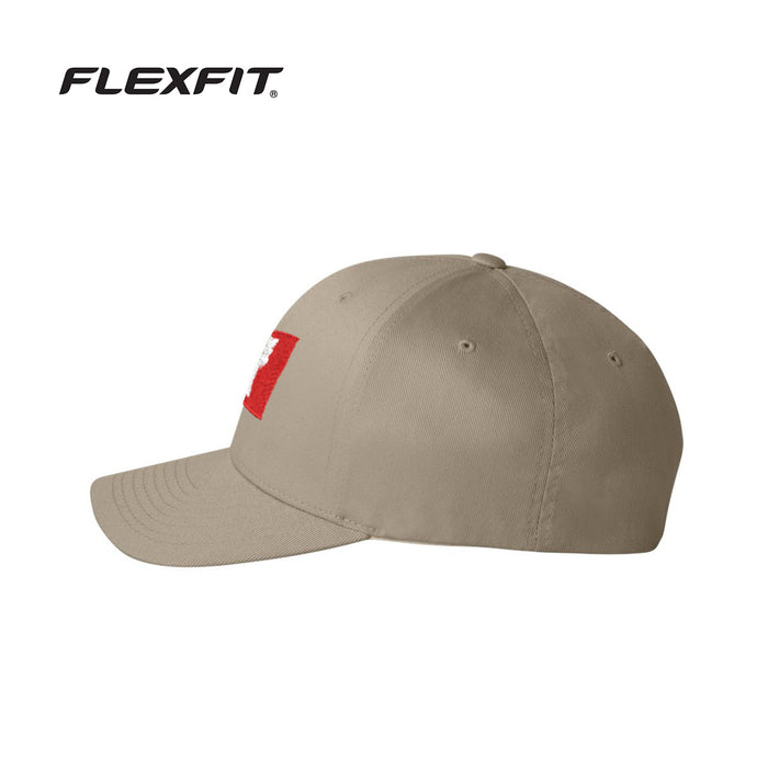 The Citadel, Big Red Flag,  Flexfit - Cotton Blend Cap- Khaki