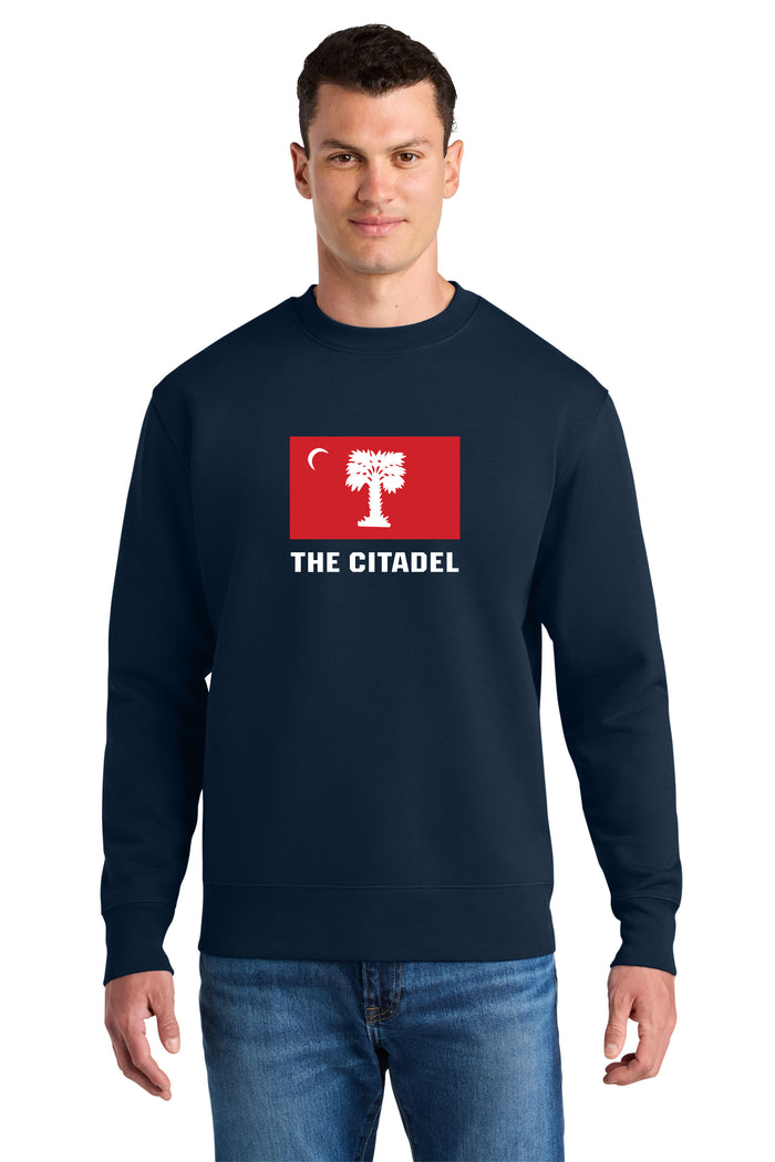 The Citadel, Big Red Flag, Stanley/Stella Unisex Changer 2.0 Crewneck Sweatshirt - Navy