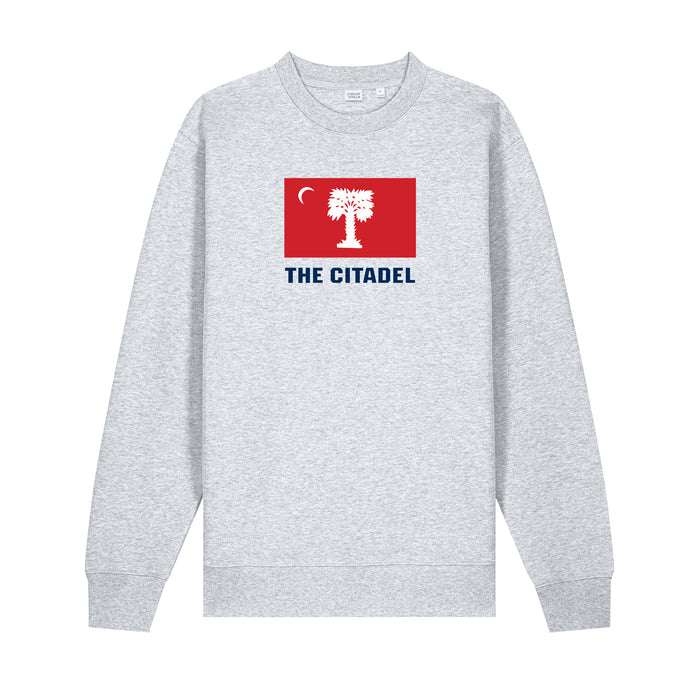 The Citadel, Big Red Flag, Stanley/Stella Unisex Changer 2.0 Crewneck Sweatshirt - Ash