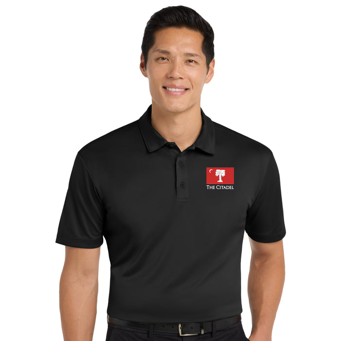 TLK540_The Citadel, Big Red Flag,  Silk Touch™ Performance Polo - Black